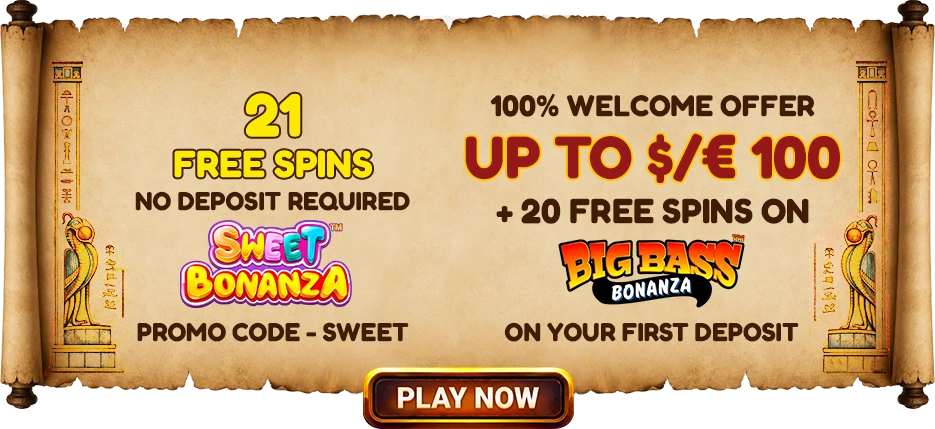 21 Free Spins No Deposit Required + 100% Welcome Offer Up To $/€100 + 20 Free Spins on Big Bass Bonanza